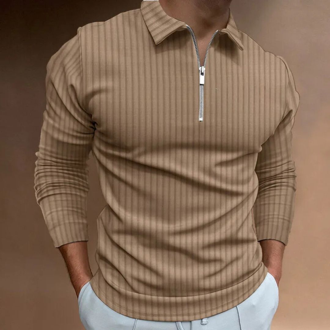 DIETER I LANGE MOUWEN POLOSHIRT